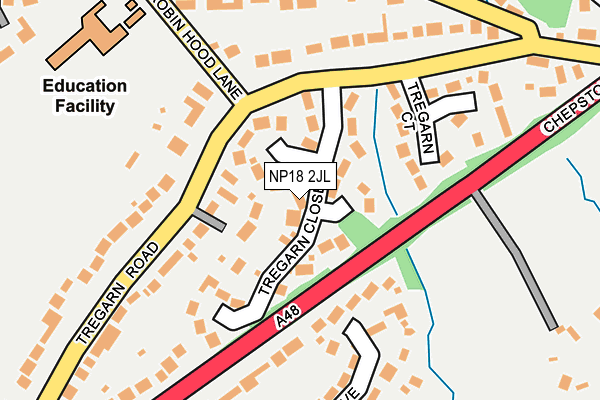 NP18 2JL map - OS OpenMap – Local (Ordnance Survey)