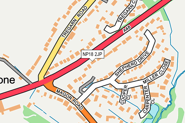 NP18 2JP map - OS OpenMap – Local (Ordnance Survey)