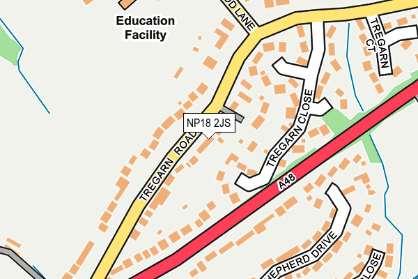 NP18 2JS map - OS OpenMap – Local (Ordnance Survey)