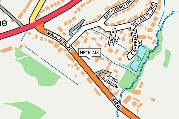 NP18 2JX map - OS OpenMap – Local (Ordnance Survey)