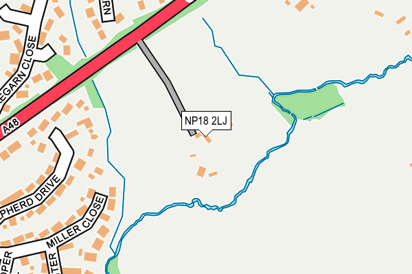 NP18 2LJ map - OS OpenMap – Local (Ordnance Survey)