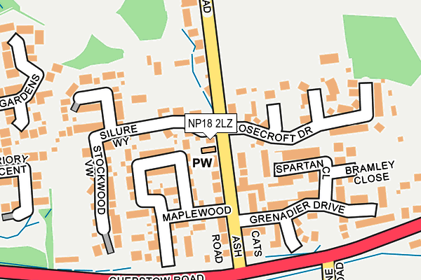 NP18 2LZ map - OS OpenMap – Local (Ordnance Survey)