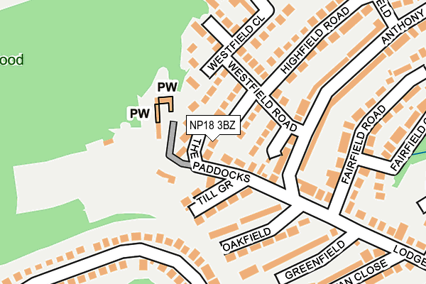 NP18 3BZ map - OS OpenMap – Local (Ordnance Survey)