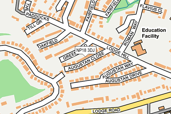NP18 3DJ map - OS OpenMap – Local (Ordnance Survey)