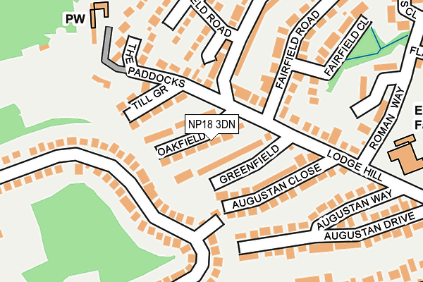 NP18 3DN map - OS OpenMap – Local (Ordnance Survey)