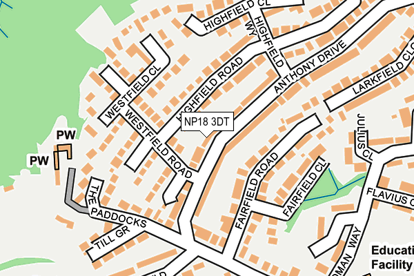 NP18 3DT map - OS OpenMap – Local (Ordnance Survey)