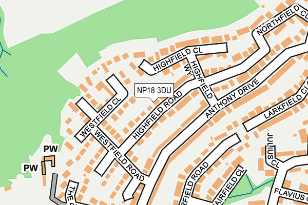 NP18 3DU map - OS OpenMap – Local (Ordnance Survey)