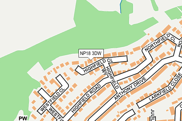 NP18 3DW map - OS OpenMap – Local (Ordnance Survey)