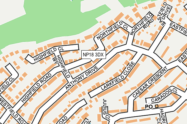 NP18 3DX map - OS OpenMap – Local (Ordnance Survey)