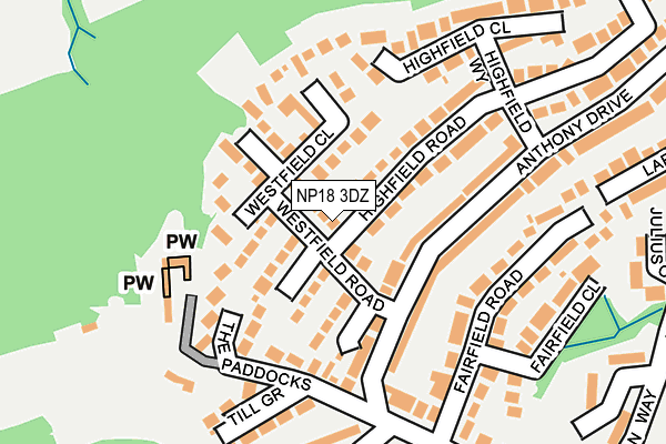 NP18 3DZ map - OS OpenMap – Local (Ordnance Survey)