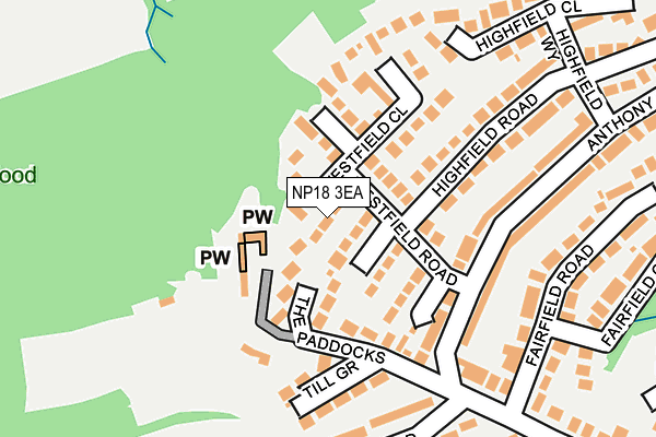 NP18 3EA map - OS OpenMap – Local (Ordnance Survey)