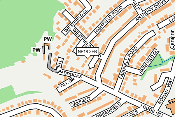 NP18 3EB map - OS OpenMap – Local (Ordnance Survey)