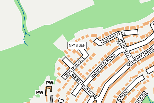 NP18 3EF map - OS OpenMap – Local (Ordnance Survey)