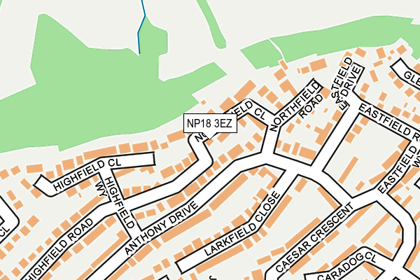 NP18 3EZ map - OS OpenMap – Local (Ordnance Survey)