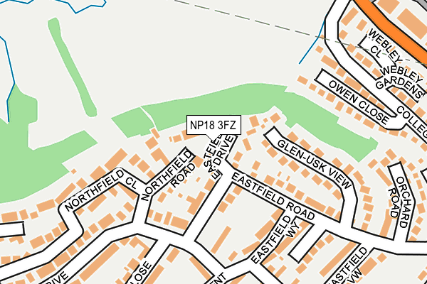 NP18 3FZ map - OS OpenMap – Local (Ordnance Survey)