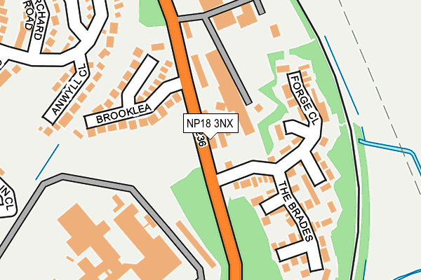 NP18 3NX map - OS OpenMap – Local (Ordnance Survey)