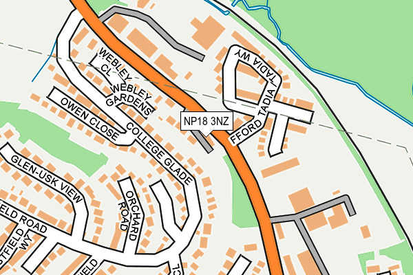 NP18 3NZ map - OS OpenMap – Local (Ordnance Survey)