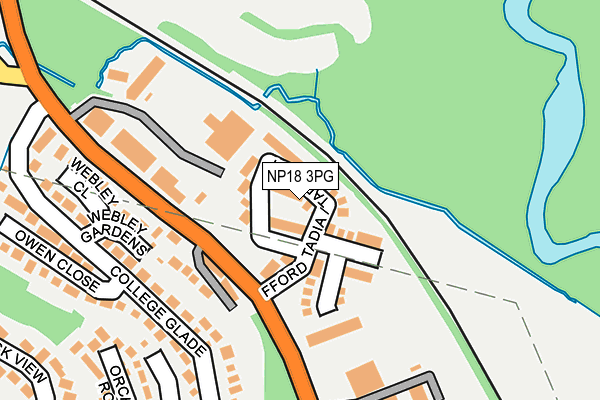 NP18 3PG map - OS OpenMap – Local (Ordnance Survey)