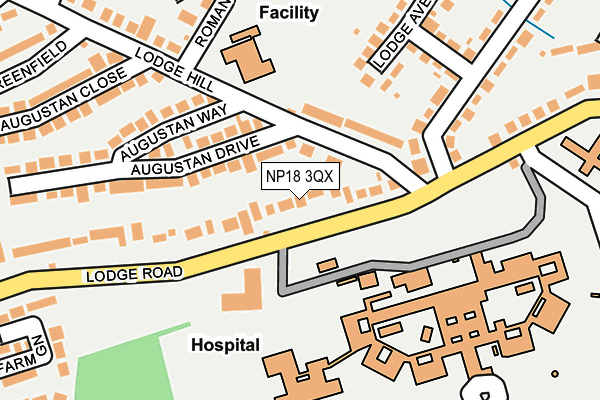 NP18 3QX map - OS OpenMap – Local (Ordnance Survey)