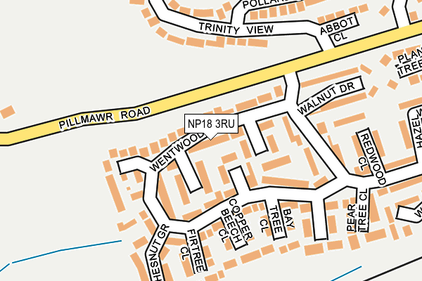 NP18 3RU map - OS OpenMap – Local (Ordnance Survey)