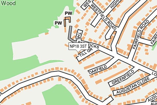 NP18 3ST map - OS OpenMap – Local (Ordnance Survey)