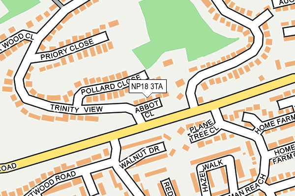 NP18 3TA map - OS OpenMap – Local (Ordnance Survey)
