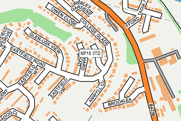 NP18 3TD map - OS OpenMap – Local (Ordnance Survey)