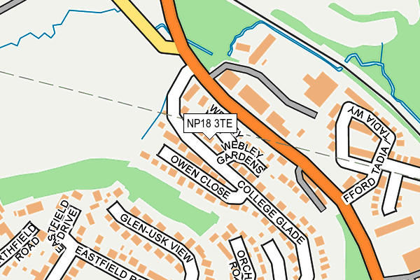 NP18 3TE map - OS OpenMap – Local (Ordnance Survey)