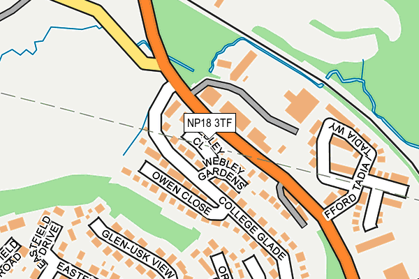 NP18 3TF map - OS OpenMap – Local (Ordnance Survey)
