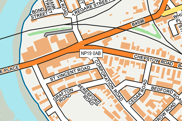 NP19 0AB map - OS OpenMap – Local (Ordnance Survey)