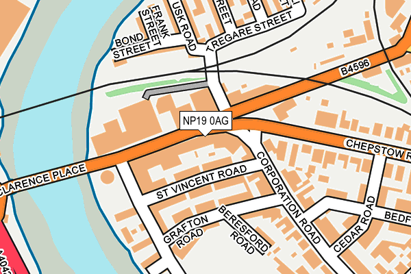NP19 0AG map - OS OpenMap – Local (Ordnance Survey)