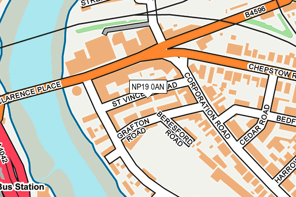 NP19 0AN map - OS OpenMap – Local (Ordnance Survey)