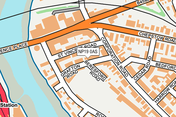 NP19 0AS map - OS OpenMap – Local (Ordnance Survey)