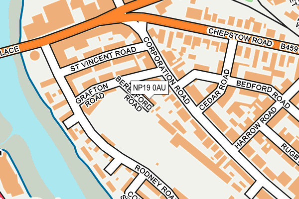 NP19 0AU map - OS OpenMap – Local (Ordnance Survey)