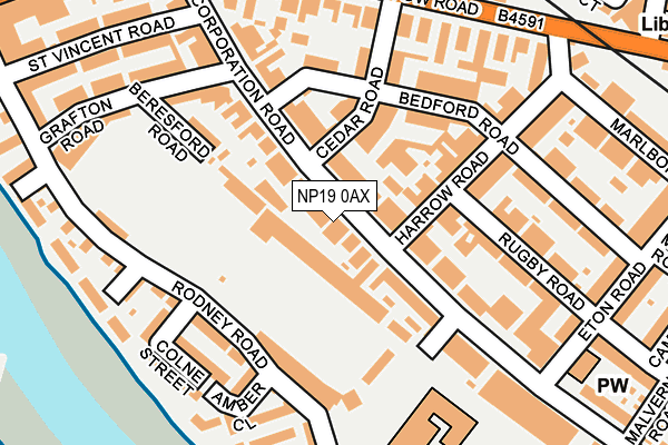 NP19 0AX map - OS OpenMap – Local (Ordnance Survey)
