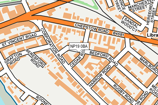 NP19 0BA map - OS OpenMap – Local (Ordnance Survey)