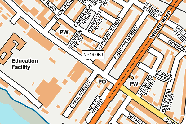 NP19 0BJ map - OS OpenMap – Local (Ordnance Survey)