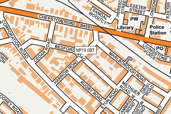 NP19 0BT map - OS OpenMap – Local (Ordnance Survey)