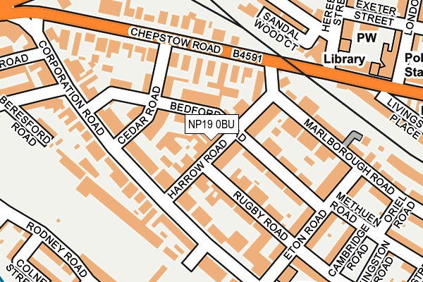NP19 0BU map - OS OpenMap – Local (Ordnance Survey)