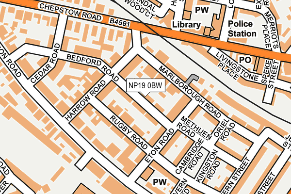 NP19 0BW map - OS OpenMap – Local (Ordnance Survey)