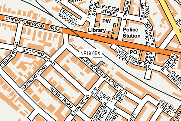 NP19 0BX map - OS OpenMap – Local (Ordnance Survey)