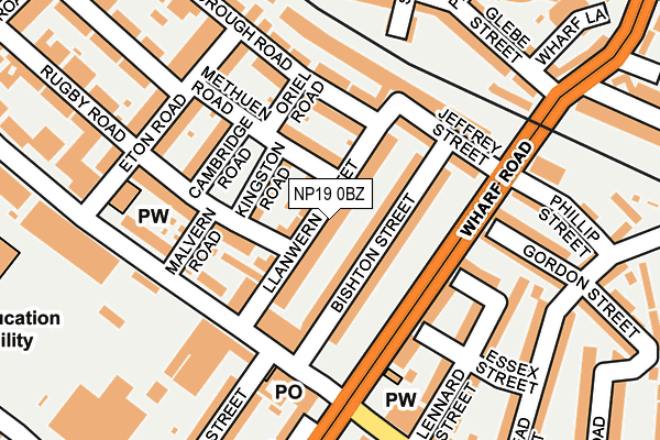 NP19 0BZ map - OS OpenMap – Local (Ordnance Survey)