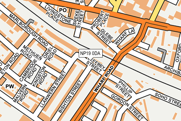 NP19 0DA map - OS OpenMap – Local (Ordnance Survey)