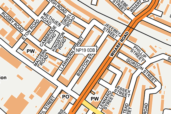 NP19 0DB map - OS OpenMap – Local (Ordnance Survey)