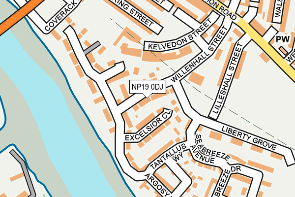 NP19 0DJ map - OS OpenMap – Local (Ordnance Survey)