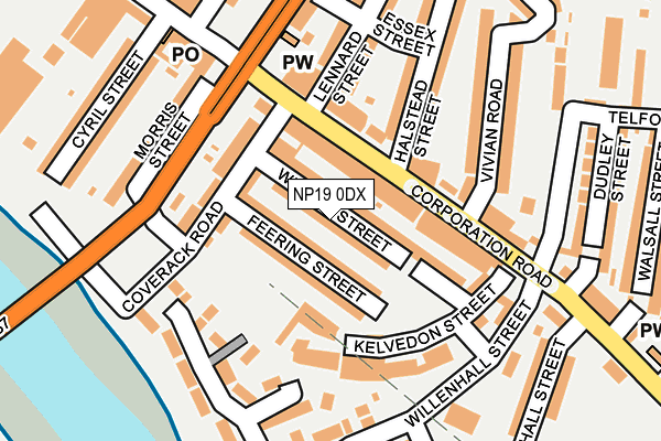 NP19 0DX map - OS OpenMap – Local (Ordnance Survey)