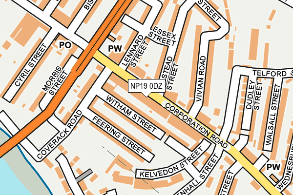 NP19 0DZ map - OS OpenMap – Local (Ordnance Survey)
