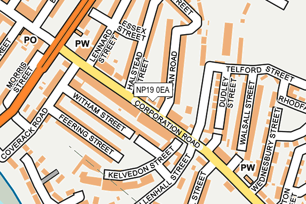NP19 0EA map - OS OpenMap – Local (Ordnance Survey)