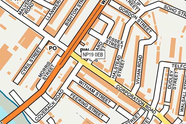 NP19 0EB map - OS OpenMap – Local (Ordnance Survey)