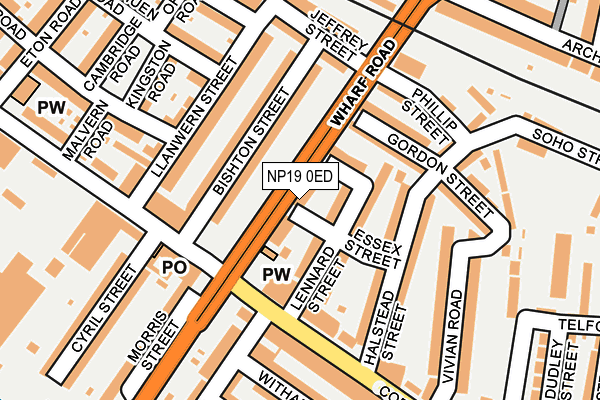 NP19 0ED map - OS OpenMap – Local (Ordnance Survey)